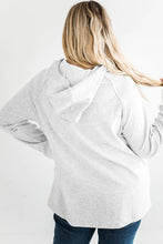Load image into Gallery viewer, Plus Size Kangaroo Pocket Henley Button Hoodie
