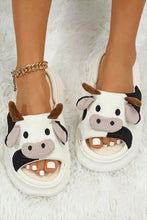 Load image into Gallery viewer, Bright White Cute Cow Pattern Open Toe Slippers
