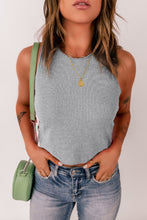 Load image into Gallery viewer, Rib Knit Crew Neck Sleeveless Crop Top
