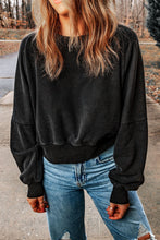 Load image into Gallery viewer, Acid Wash V-shape Open Back Sweatshirt
