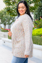 Load image into Gallery viewer, Apricot Multi Color Mixed Thread Plus Size Cardigan
