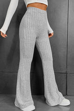 Load image into Gallery viewer, Gray Solid Color High Waist Ribbed Flare Pants
