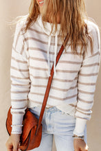 Load image into Gallery viewer, Cowl Neck Striped Print Drop Shoulder Sweater
