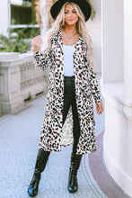 Load image into Gallery viewer, Leopard Pocketed Open Front Duster Cardigan
