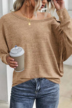 Load image into Gallery viewer, Khaki Solid Color Button Decor Dolman Sleeve Top
