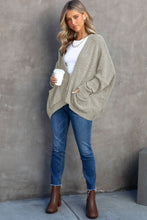 Load image into Gallery viewer, Gray Buttons Front Pocketed Sweater Cardigan
