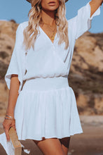 Load image into Gallery viewer, 3/4 Sleeves Textured Smocked Drape Beach Dress
