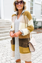 Load image into Gallery viewer, Stripe Colorblock Open Front Pocketed Cardigan
