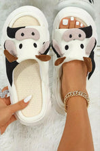 Load image into Gallery viewer, Bright White Cute Cow Pattern Open Toe Slippers
