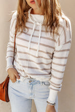 Load image into Gallery viewer, Cowl Neck Striped Print Drop Shoulder Sweater
