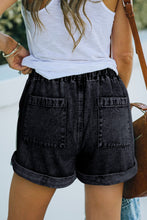 Load image into Gallery viewer, Pocketed Drawstring High Waist Denim Shorts
