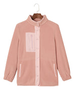 Load image into Gallery viewer, Pink Sherpa Contrast Trim Zipped Pocket Jacket
