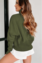 Load image into Gallery viewer, Zip Up Stand Collar Ribbed Thumbhole Sleeve Sweatshirt
