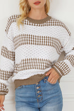 Load image into Gallery viewer, Multicolour Vertical Stripes Two Tones Drop Shoulder Sweater
