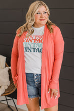 Load image into Gallery viewer, Plus Size Pocketed Open Front Cardigan
