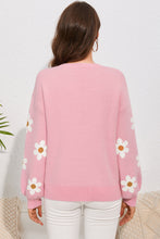 Load image into Gallery viewer, Floral Pattern Drop Shoulder Sweater
