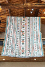 Load image into Gallery viewer, Bright White Western Pattern Tasseled Large Blanket 160*130cm
