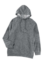 Load image into Gallery viewer, Gray Mineral Wash Kangaroo Pocket Drawstring Pullover Hoodie
