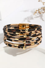 Load image into Gallery viewer, Multi-layer Leopard Beaded Magnet Buckle Bracelet
