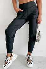 Load image into Gallery viewer, Black Exposed Seam High Waist Pocketed Joggers

