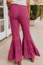 Load image into Gallery viewer, Textured High Waist Ruffled Bell Bottom Pants
