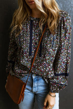 Load image into Gallery viewer, Multicolor Floral Print Puff Sleeve Blouse
