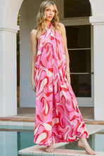 Load image into Gallery viewer, Abstract Swirl Print Halter Maxi Dress
