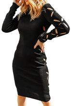 Load image into Gallery viewer, Cut Out Long Sleeve Bodycon Sweater Dress
