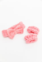 Load image into Gallery viewer, Dark Pink Cute Flannel Bow Headband Set
