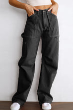 Load image into Gallery viewer, High Waist Straight Leg Cargo Pants with Pockets
