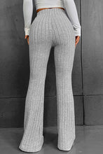 Load image into Gallery viewer, Gray Solid Color High Waist Ribbed Flare Pants
