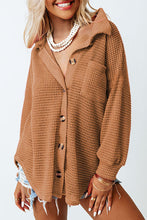 Load image into Gallery viewer, Brown Waffle Knit Button Up Casual Shirt
