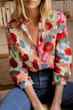 Load image into Gallery viewer, Multicolor Floral Print Bracelet Sleeve Shirt
