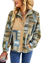 Load image into Gallery viewer, Khaki Western Colorblock Snap Buttoned Sherpa Jacket
