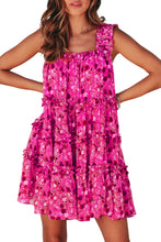 Load image into Gallery viewer, Tiered Ruffled Square Neck Sleeveless Floral Mini Dress
