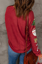 Load image into Gallery viewer, Fiery Red Sequined Christmas Favor Sleeve Casual Pullover
