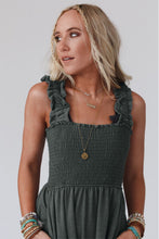 Load image into Gallery viewer, Smocked Ruffled Straps High Waist Sleeveless Jumpsuit
