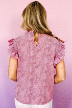 Load image into Gallery viewer, Polka Dot Frill Neck Flutter Sleeve Blouse
