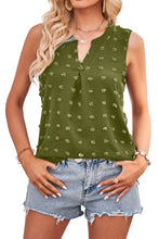 Load image into Gallery viewer, Green Swiss Dot Notched V Neck Tank Top
