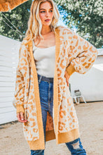 Load image into Gallery viewer, Fuzzy Knit Leopard Print Open Front Tunic Cardigan
