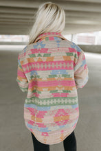 Load image into Gallery viewer, Multicolor Western Aztec Print Button Flap Pocket Shacket
