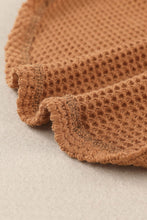 Load image into Gallery viewer, Brown Waffle Knit Button Up Casual Shirt

