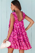 Load image into Gallery viewer, Tiered Ruffled Square Neck Sleeveless Floral Mini Dress
