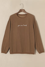 Load image into Gallery viewer, Khaki You Are Loved Print Corduroy Sweatshirt
