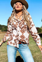 Load image into Gallery viewer, Western Aztec Pattern Button Flap Pocket Shirt
