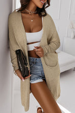 Load image into Gallery viewer, Khaki Pocketed Knit Dolman Sleeve Cardigan
