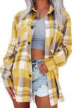 Load image into Gallery viewer, Yellow Plaid Button Up Patch Pocket Shirt
