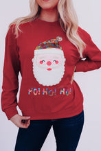 Load image into Gallery viewer, Fiery Red HO HO HO Sequined Santa Claus Sweatshirt
