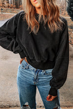 Load image into Gallery viewer, Acid Wash V-shape Open Back Sweatshirt
