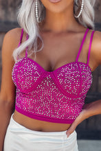 Load image into Gallery viewer, Rhinestone Double Spaghetti Strap Crop Top
